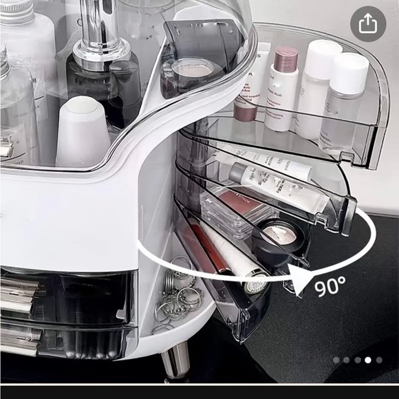 Cosmetic Storage Box, Multifunctional Dustproof Makeup Box, Clear Make Up Case - Picture 2 of 4